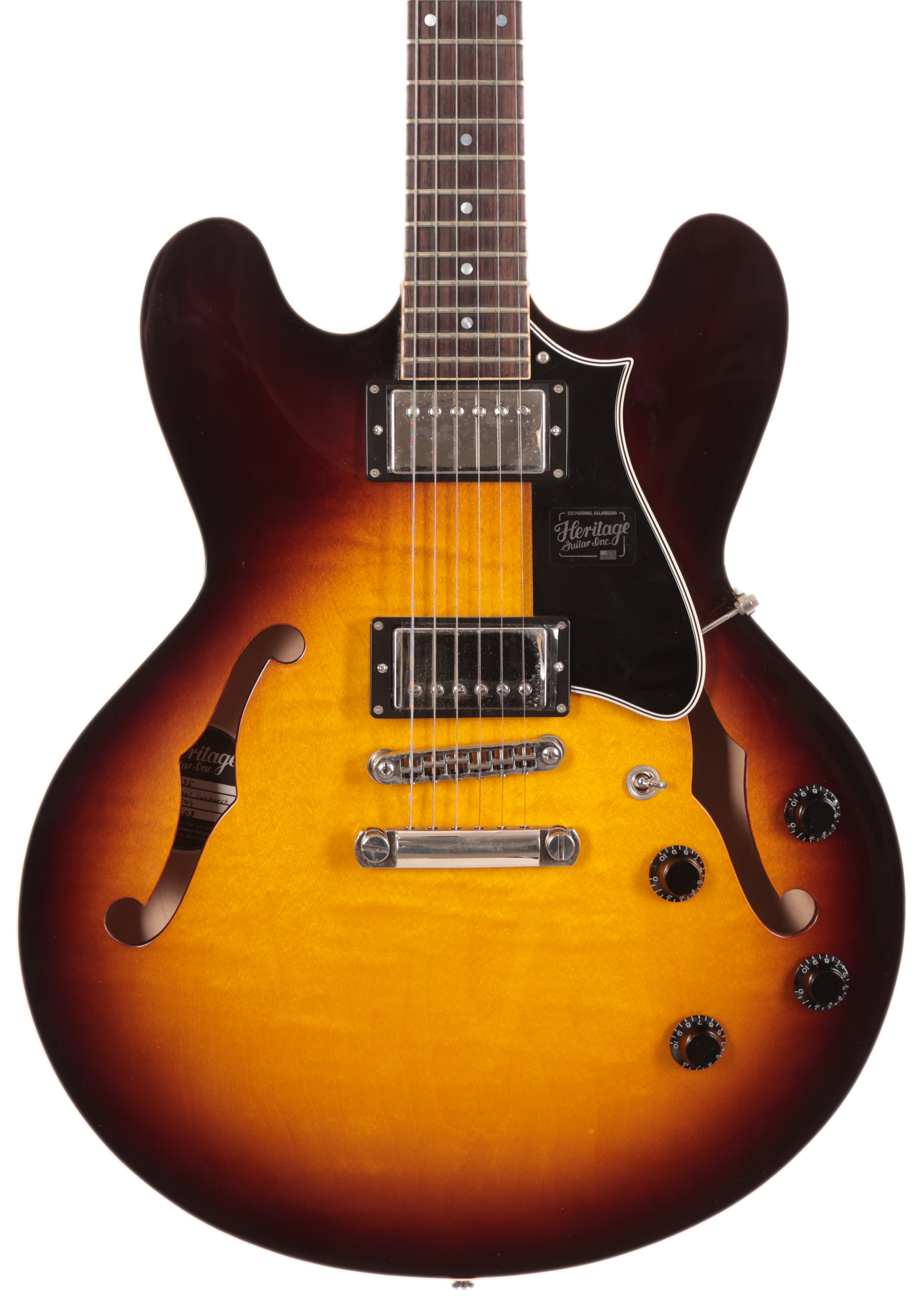 B Stock : Heritage Standard H535 Semi-Hollow Electric Guitar in Original Sunburst 001